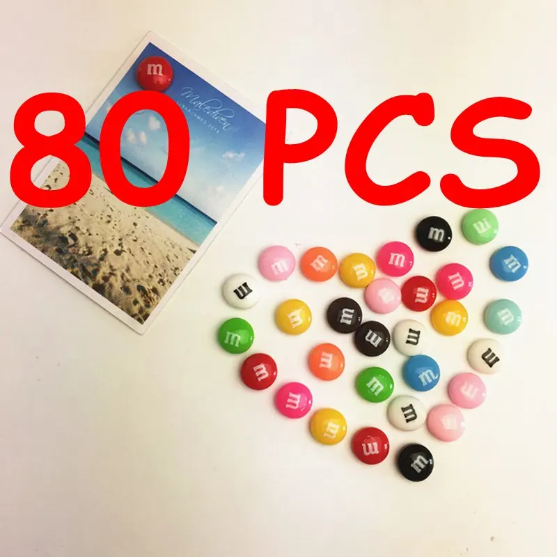 80 pcs 20 шт./1 Набор шоколадные бобы магнит на холодильник креативные Мультяшные магниты на холодильник наклейки сильный неодимовый магнит Сообщение отправлено - Цвет: 80 pcs