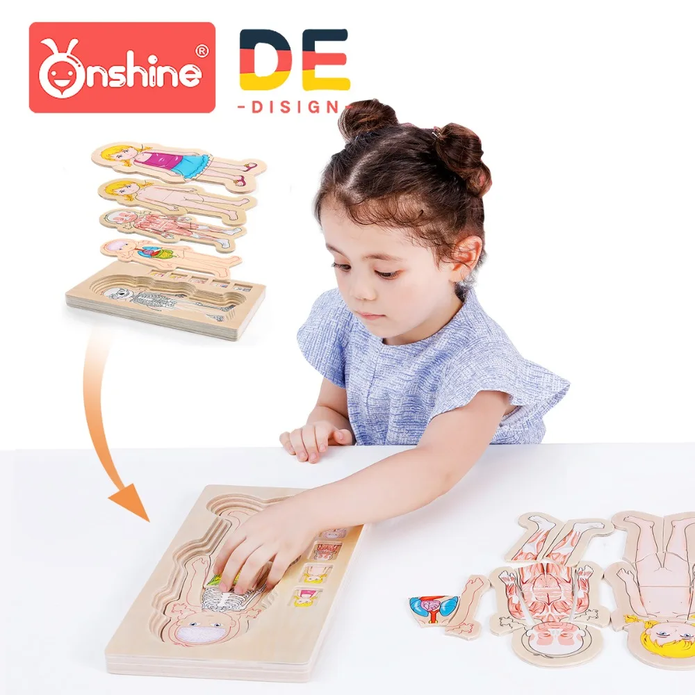Ohshine Деревянные игрушки 3d Головоломка Развивающие для детей блеск дерево