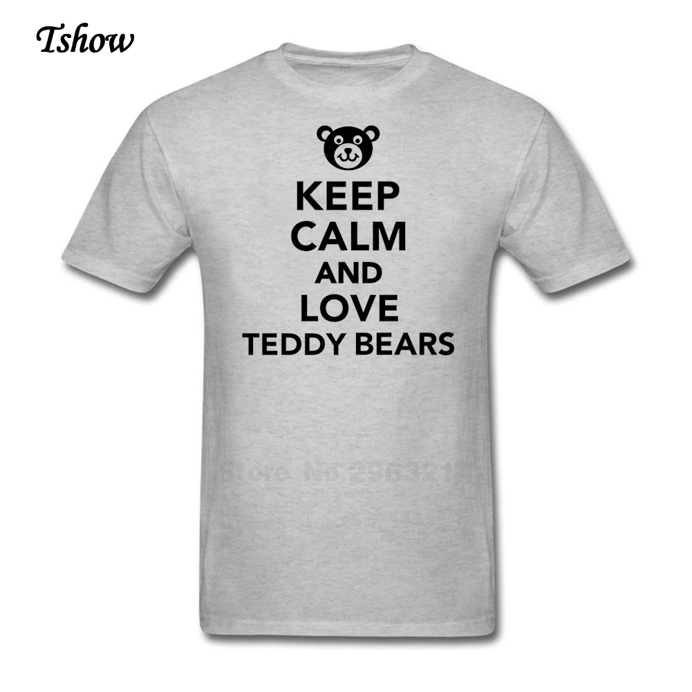 Keep Calm Love Teddy Bears футболка Для мужчин отдых летом печати хлопок человек костюм