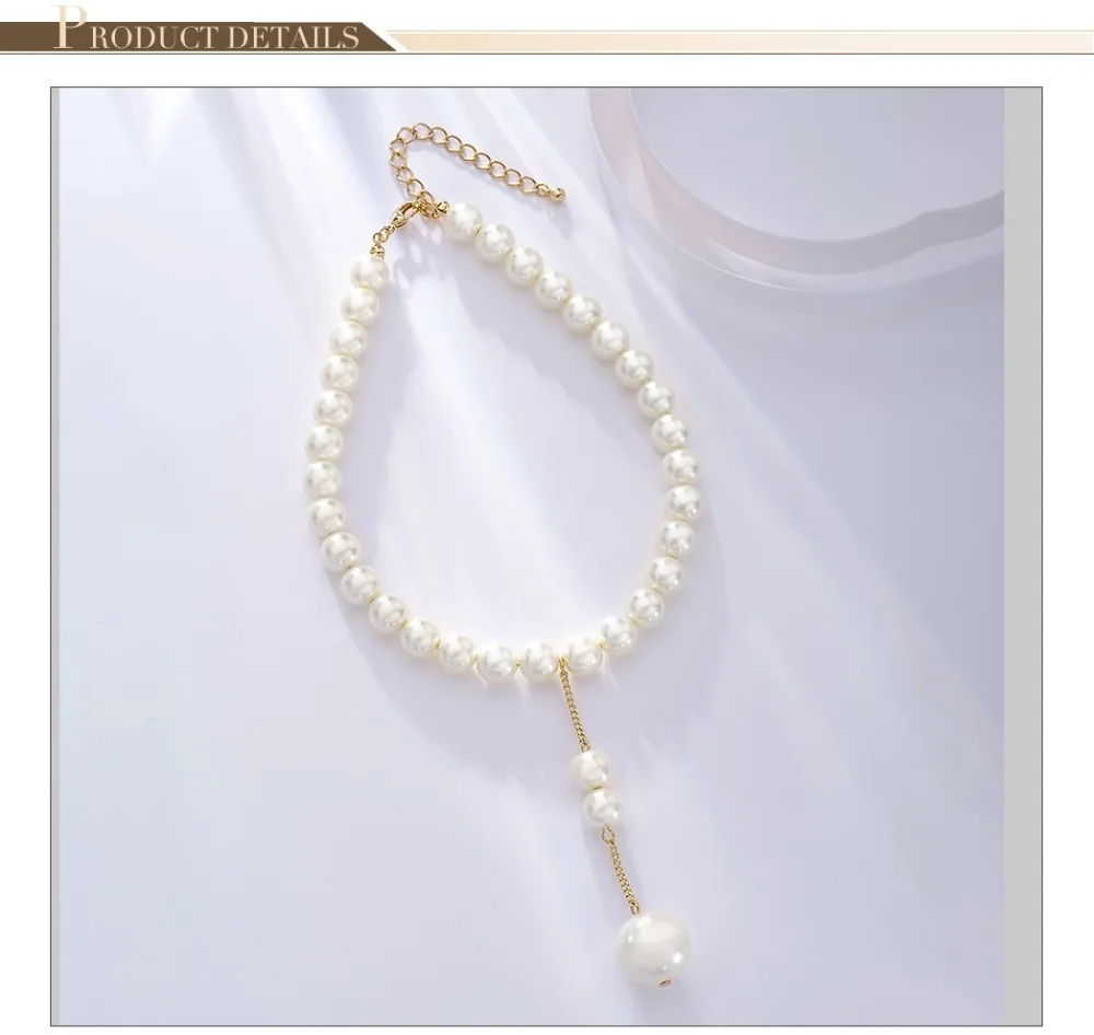 Viennois, новинка, круговое колье из искусственного жемчуга, ожерелье s для женщин, имитация жемчуга, круглый кулон, ожерелье, Трендовое украшение на воротник