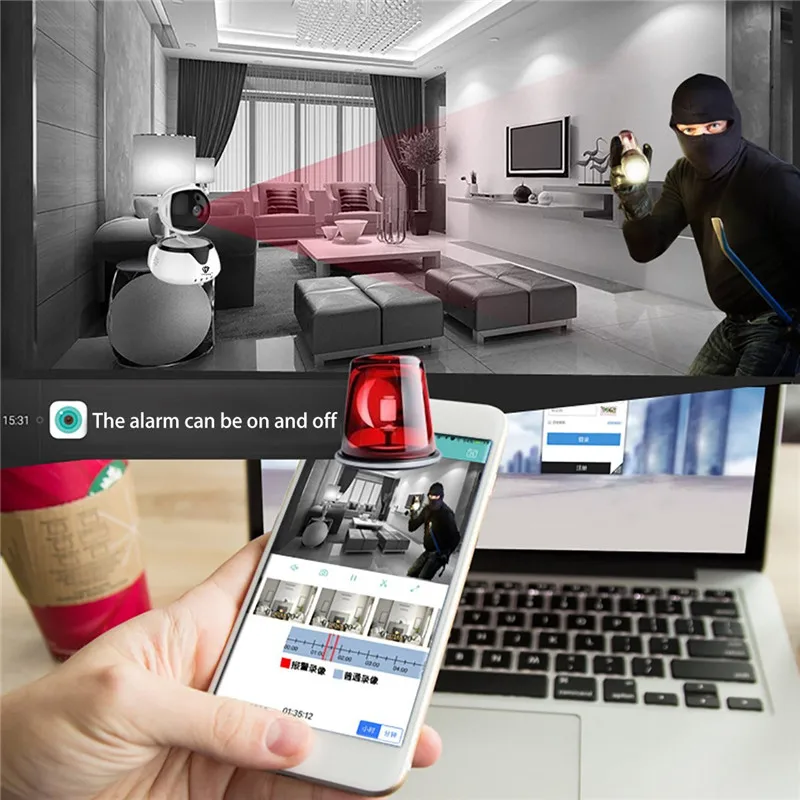 Wifi IP камера безопасности 720P робот HD видео домашнее охранное наблюдение 360 ночное видение двухсторонняя аудио камера обнаружения движения