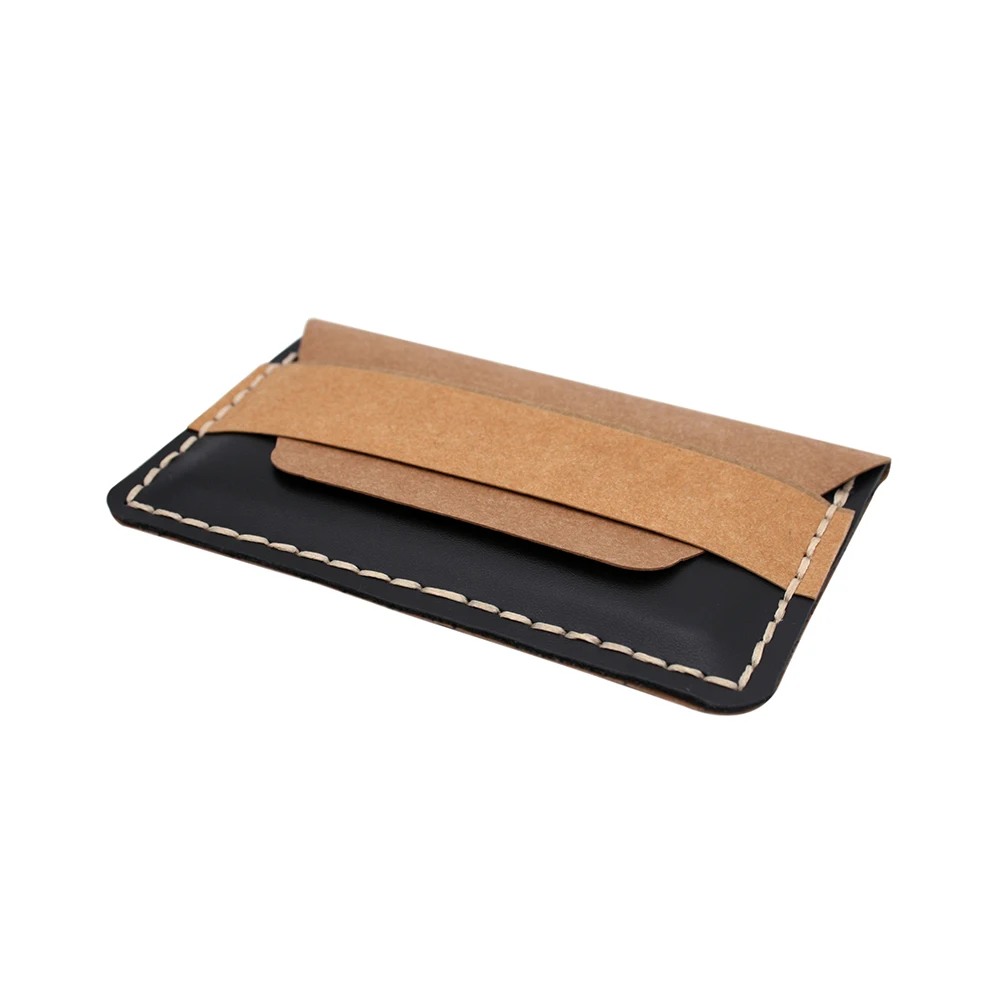 Manual Cow leather card package Washable kraft paper holder Business Mini | Багаж и сумки
