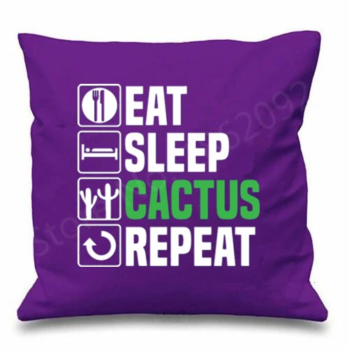 Новинка Подушка-кактус чехол &quot Eat Sleep кактус Повторите Чехлы забавная Подушка