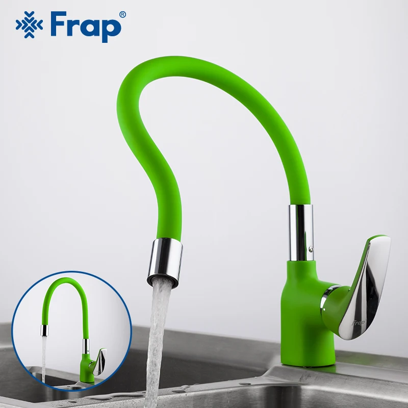 Frap kitchen faucets Green Silica Gel Nose Any Direction Kitchen mixer sink faucet Cold and Hot Water tap Torneira Cozinha Crane |