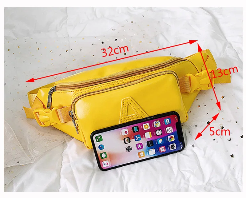 CCRXRQ Женщины PU Талия Сумки Дамы Письмо Грудь Сумка Новая Мода Fanny Pack противоугонные Женские Твердые Сумки На Ремне