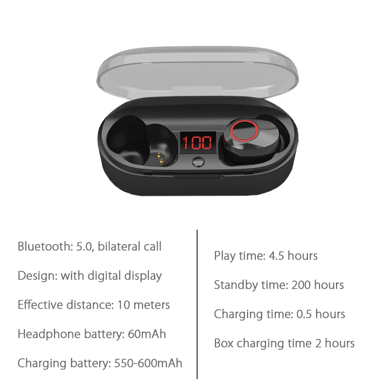 ANBES наушники-вкладыши TWS с Бизнес Bluetooth V5.0 наушники Беспроводной стерео гарнитура