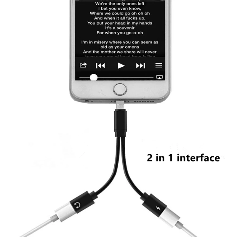 Для iPhone 7 Plus 2 в 1 адаптер для наушников X 8 зарядный кабель телефона аудио сплиттер