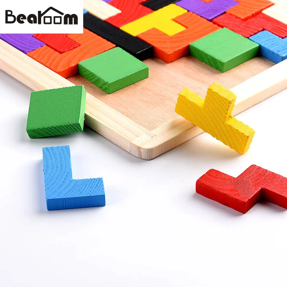 Bearoom Обучающие игрушки 3D головоломка геометрическая форма деревянная игрушка DIY