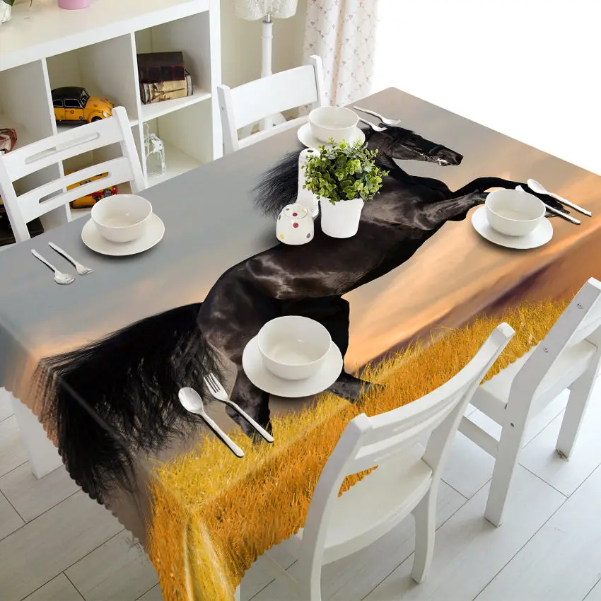 Style J 178 см* 274 см полиэстер хлопок 3d скатерть луга Лось/зебра узор Водонепроницаемый прямоугольный и круглый домашняя скатерть Текстиль - Цвет: Style J
