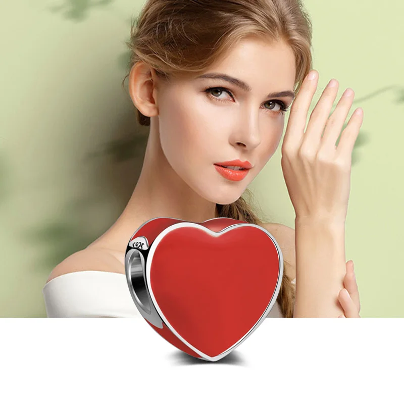DALARAN Love Charms серебро 925 пробы красные бусины подходит для шарма сделай сам браслет