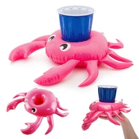 mini inflatable crab floating cup holder pool drink holders swim ring water toys party beverage boats holder baby pool toys