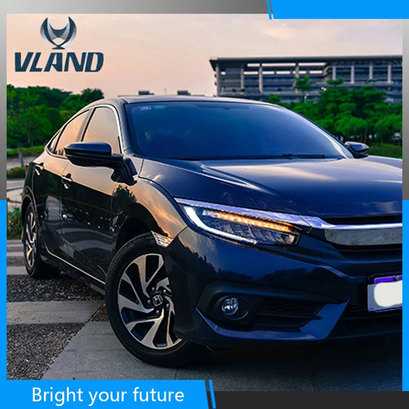 2 шт. Автомобиль Стайлинг фара для HONDA CIVIC фары DRL дневного света полный светодиодный Тип Gen 10th