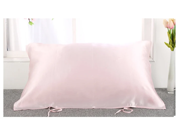 Light pink Чистый шелк тутового шелкопряда Наволочка 16momme Подушка полотенце атласная наволочка для хорошего сна Уход за волосами - Цвет: Light pink