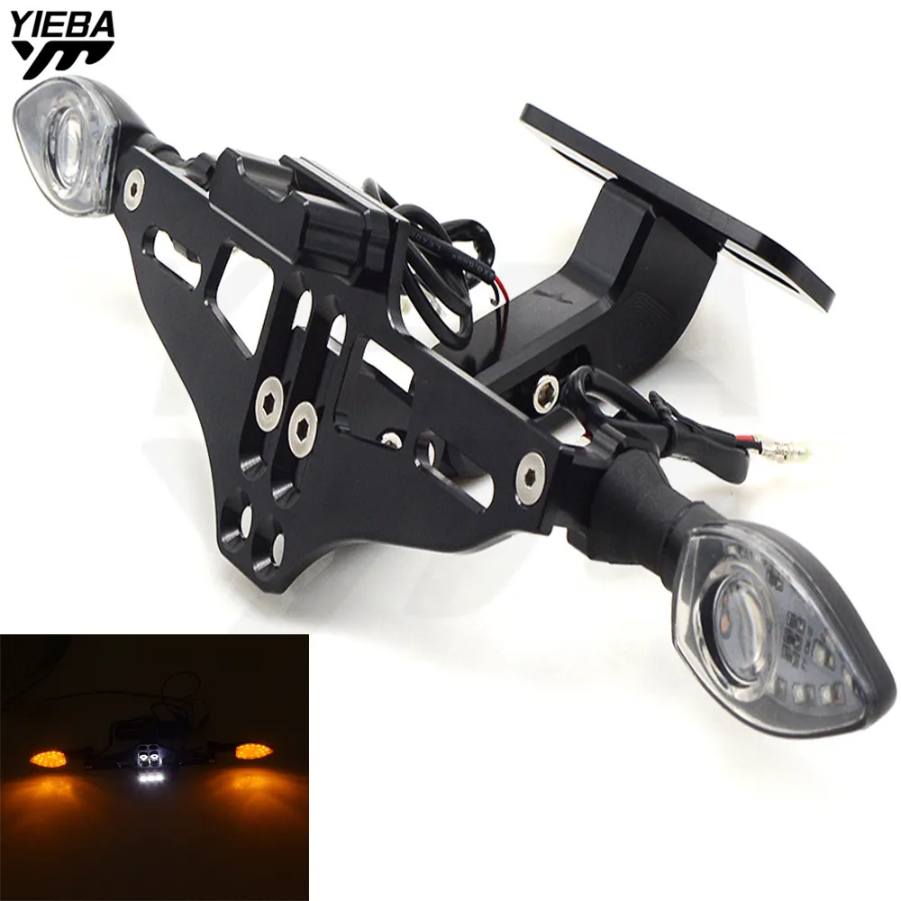 

Motorcycle License Plate Bracket Licence Plate Holder With Turn Light FOR Honda XRV750 L-Y Africa Twin MT07