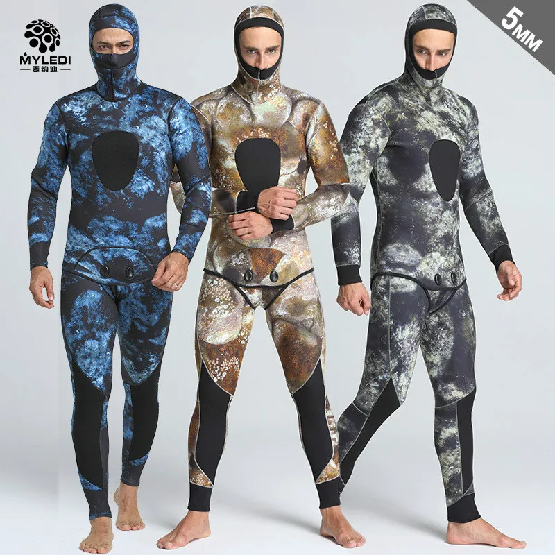 5 мм камуфляжная расцветка из двух предметов с капюшоном для рыбалки и охоты