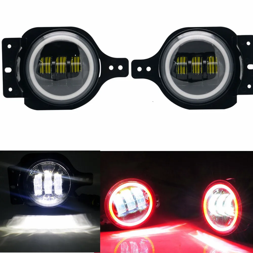 Светодиодный противотуманный фонарь Halo для Jeep Wrangler JL Chrysler Cruiser 4 дюйма светодиодный противотуманный фонарь для Jeep JL 10th anniversary бампер