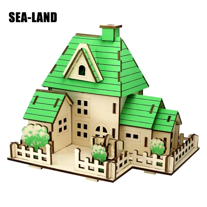 Новый деревянный 3D Пазл сделай сам игрушки для семейных игр ветряная мельница