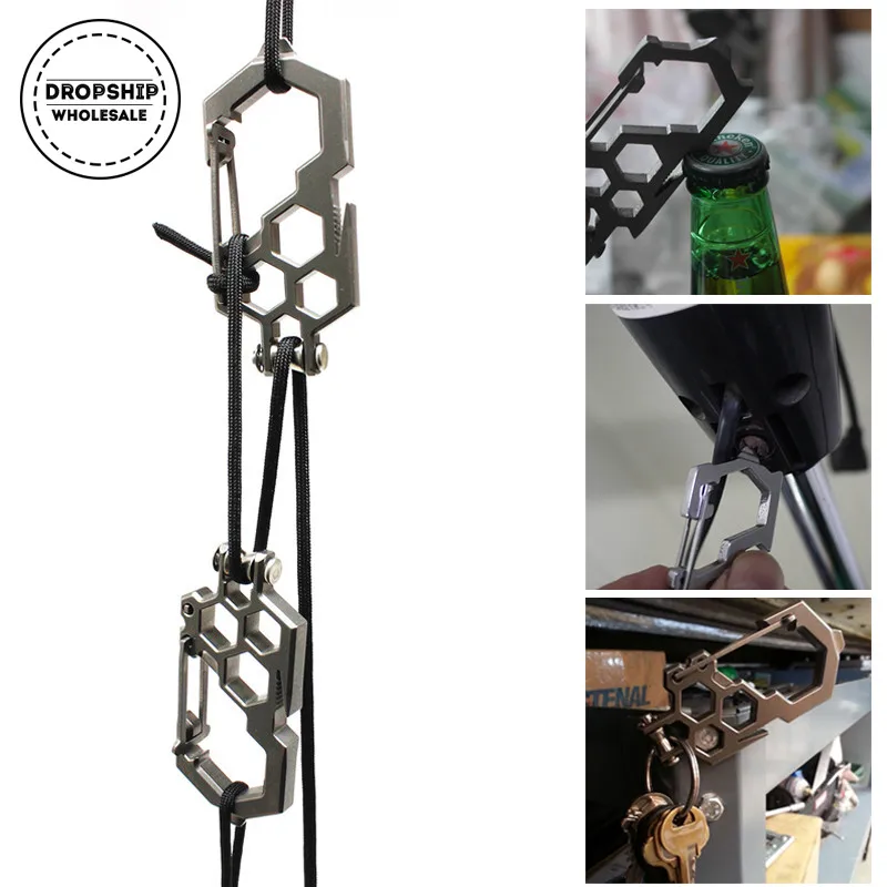 EDC Quickdraw Карабин Кемпинг аварийное оборудование открывалка для бутылок в форме