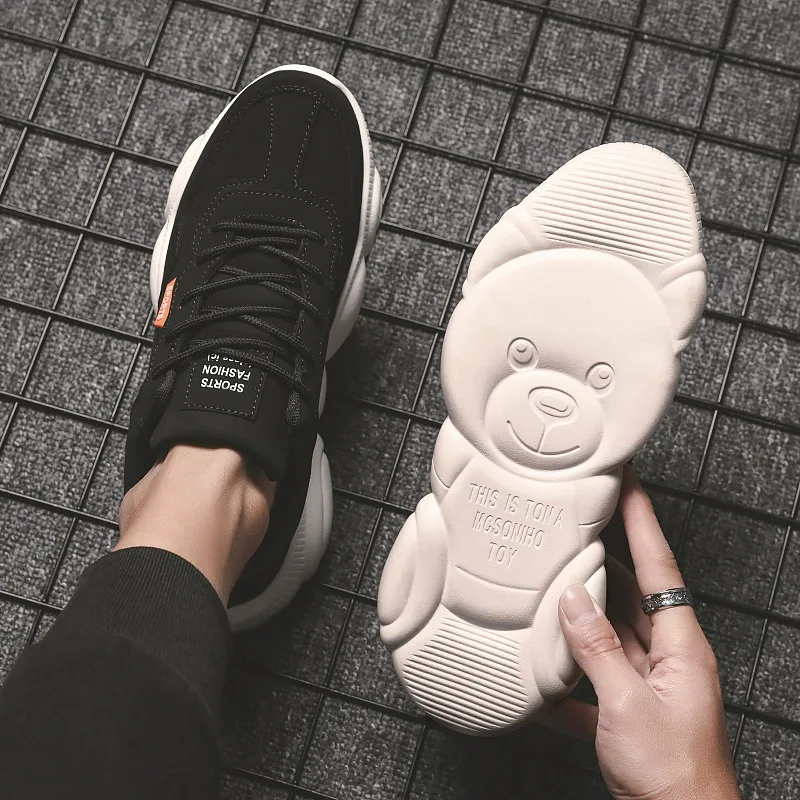 Manxixi brand 2019 new men's shoes trend sports small whiteboard wild casual bear white old 1206 | Обувь
