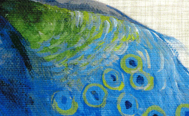 

Beautiful Blue Peacock 2 Panel Unframed Wall Hanging Paintings/Pictures for Home/Bar/Coffee Shop Decoration
