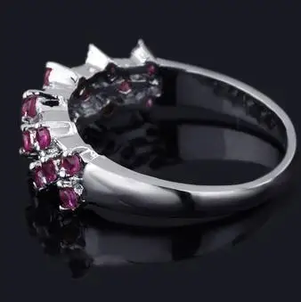 fashion jewelry wedding ring sterling silver 925 natural ruby women's gift SR1412R | Украшения и аксессуары