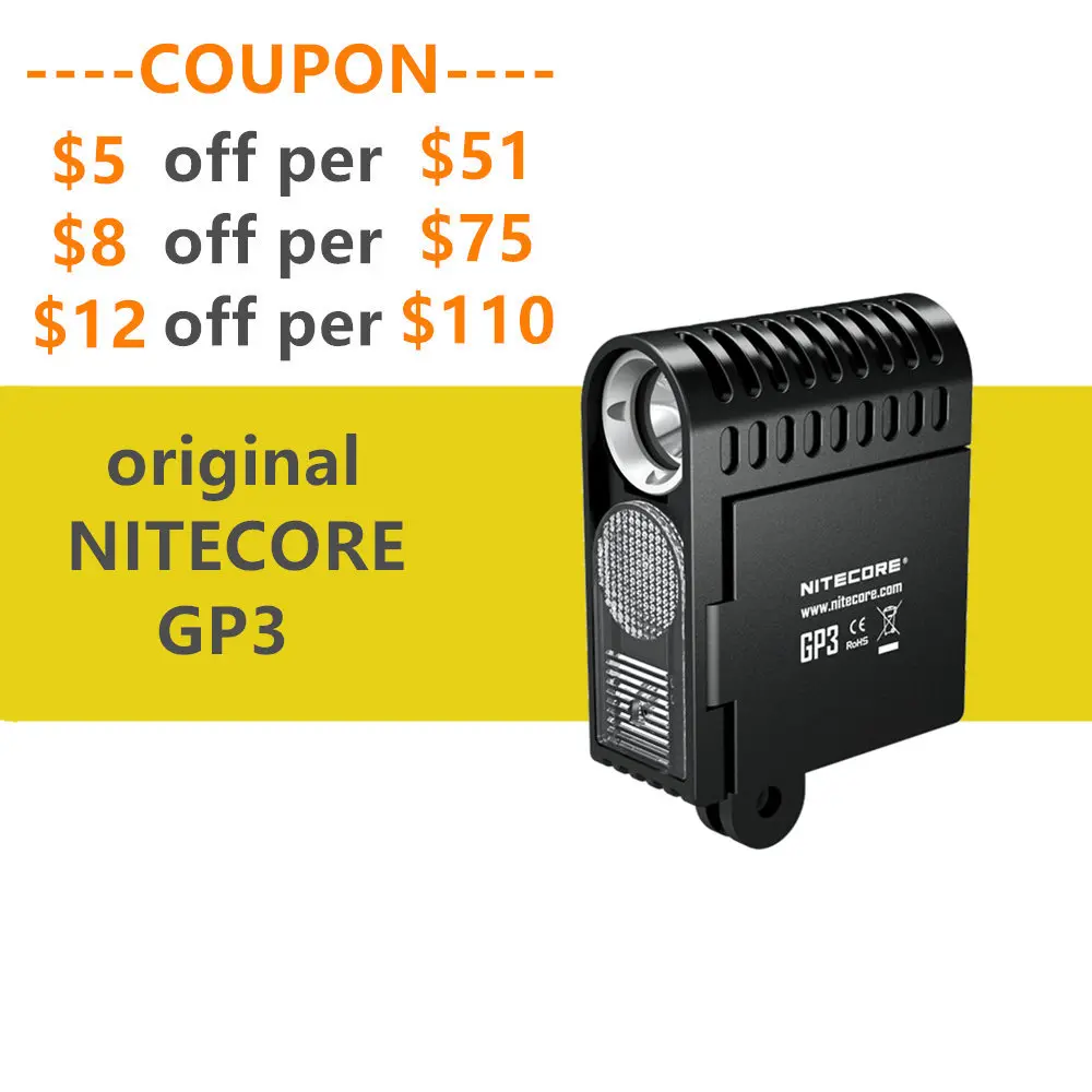 Светильник для экшн камеры NITECORE GP3 360 лм 5 режимов USB порт зарядки подходит gopro