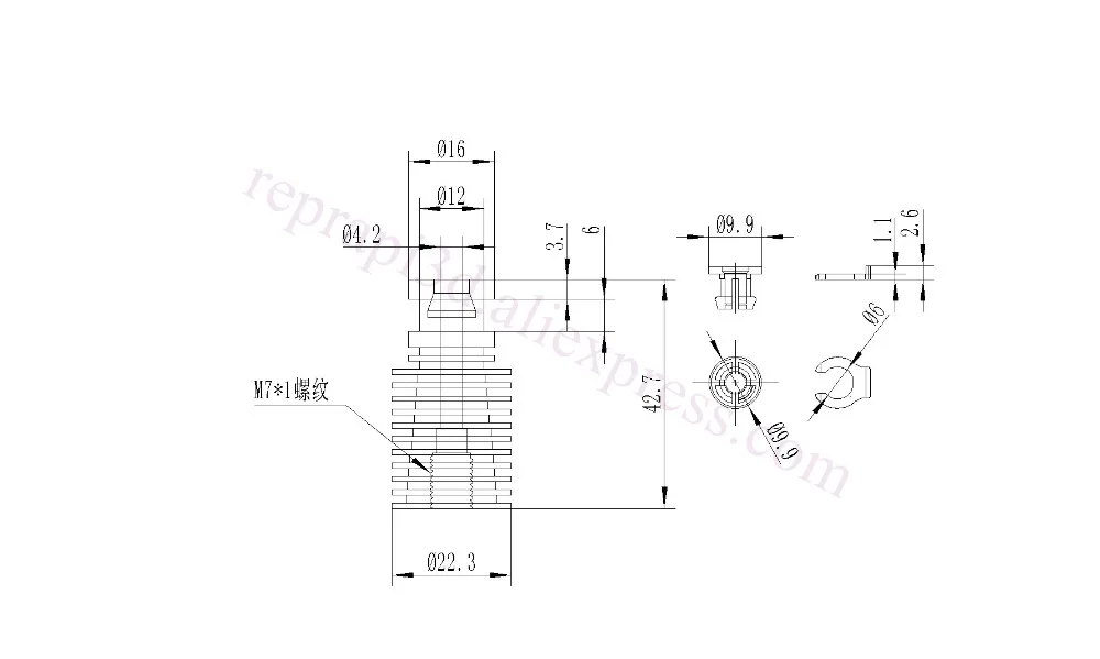 V6 Bowden экструдер цельнометаллический HotEnd встроенный муфта f/ Titan Aero Prusa I3 MK3 MK2/MK2S 3D
