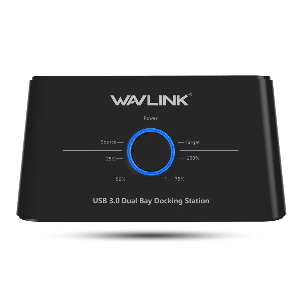 Wavlink 2," 3,5" USB 3,0 SATA внешний жесткий диск Док-станция двойной отсек внешний жесткий диск Корпус для 2*8 TB HDD SSD чехол - Цвет: Черный