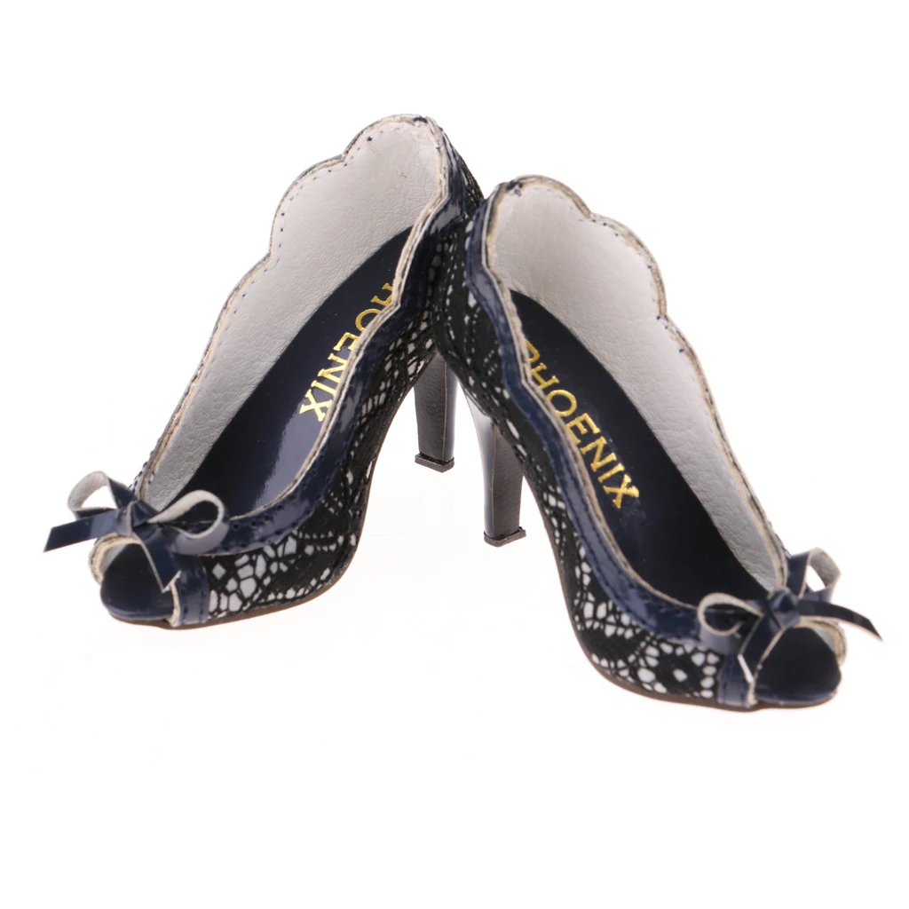 Модные Туфли-сандалии с открытым носком на высоком каблуке для шарнирных кукол 1/3