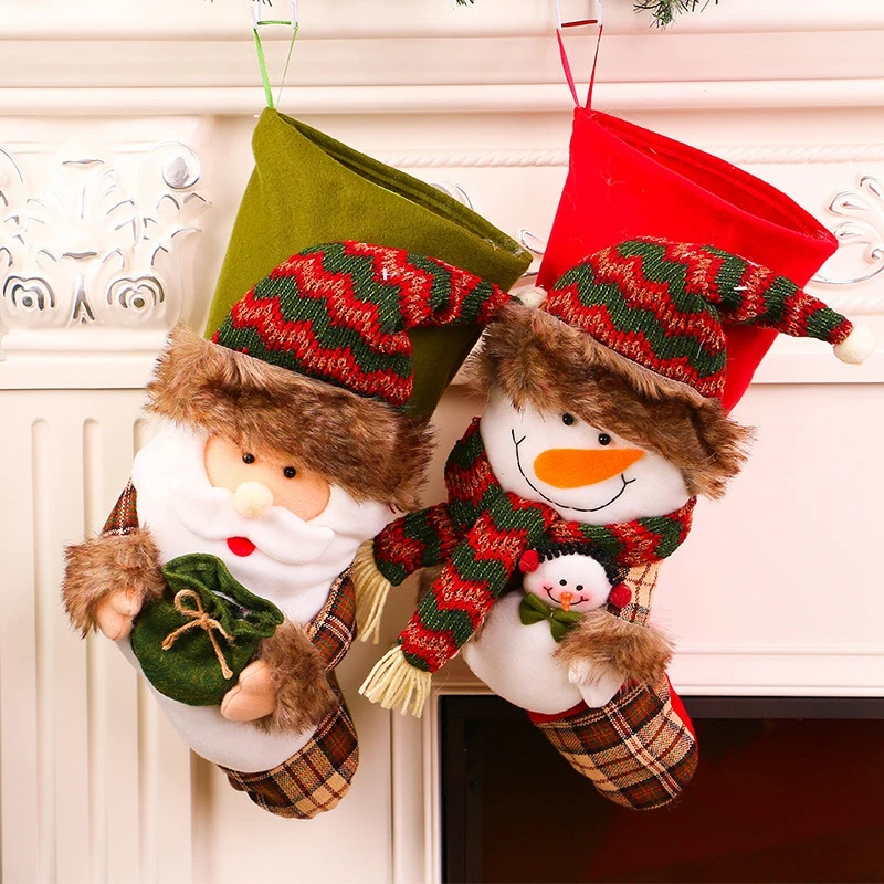 Christmas Decoration Gifts Bag Pendant Cloth Socks Children's Gift Bags Old Man Snowman Holiday Decorations |