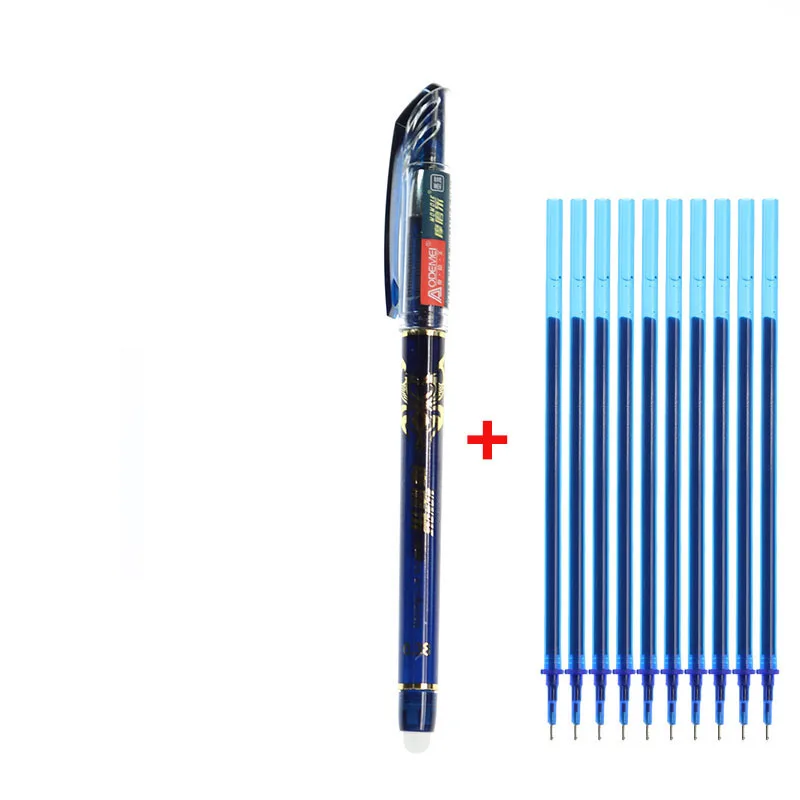 11pc Ink-blue colour 20 комплектов/набор перезаписываемых гелевых ручек стержень со стираемыми чернилами 0,5 мм иглы заправка синий черный чернила синий красный, чернила школьные канцелярские принадлежности - Цвет: 11pc Ink-blue colour