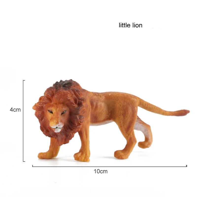 little lion Детские игрушки, пластиковая фигурка животного из зоопарка, олень, леопард, бегемот, медведь, модель животного, мини-фигурка, набор, аксессуары для домашнего декора - Цвет: little lion