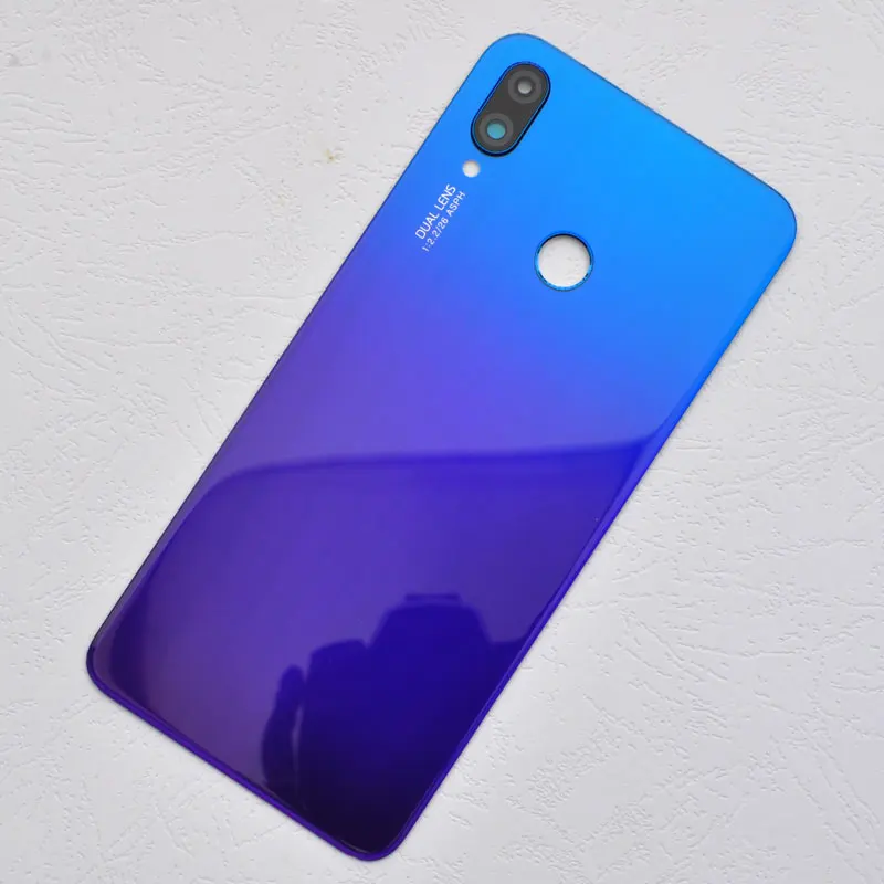 Aurora blue BINYEAE новая стеклянная крышка батареи для huawei Nova 3i задняя крышка корпуса с объективом камеры+ логотип+ клей - Цвет: Aurora blue