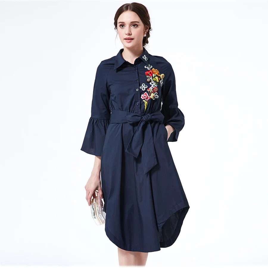 Женское асимметричное платье с поясом розовое или Синее Короткое расклешенными