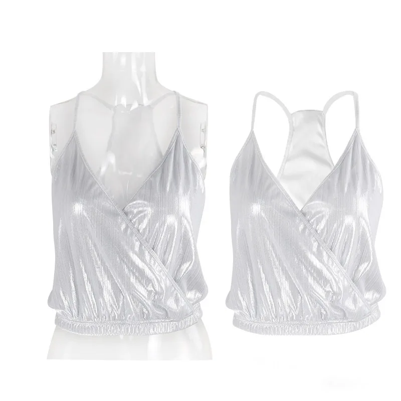 Летний женский укороченный топ 2017 Женский на бретелях с v-образным вырезом