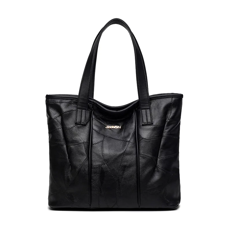 Кожаная сумка Кожа На Плечо Большой Пакет Шить Женщины Мягкая Ручной