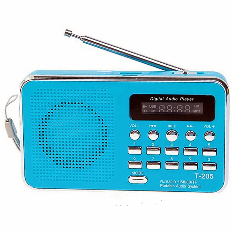 REDAMIGO портативный fm-радио приемник USB стерео мини-динамик fm-радио Ubwoofer супер бас портативное радио TF MICRO SD MP3 T205R