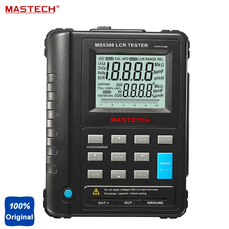 Mastech MS5308 ручной Авто Диапазон измеритель иммитанса 100 K Hz Частотный диапазон RS232