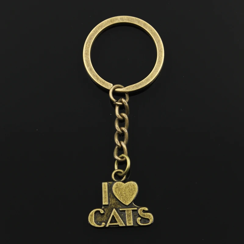 Новый модный брелок 23x21 мм подвески с надписью I Love Cats мужские ювелирные изделия