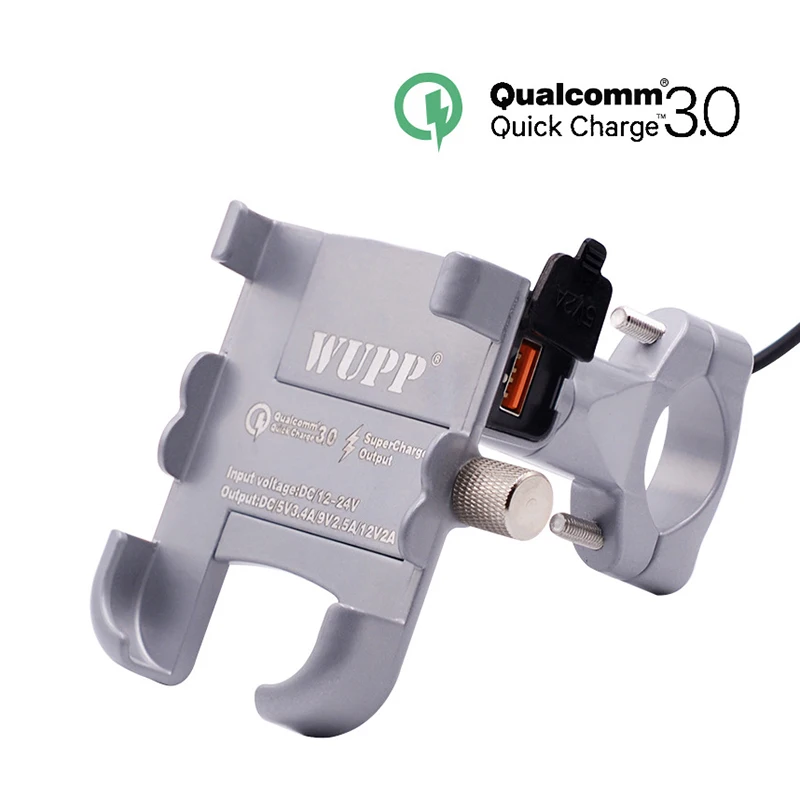 Алюминиевый сплав мотоцикла держатель мобильных телефонов с QC3.0 зарядное
