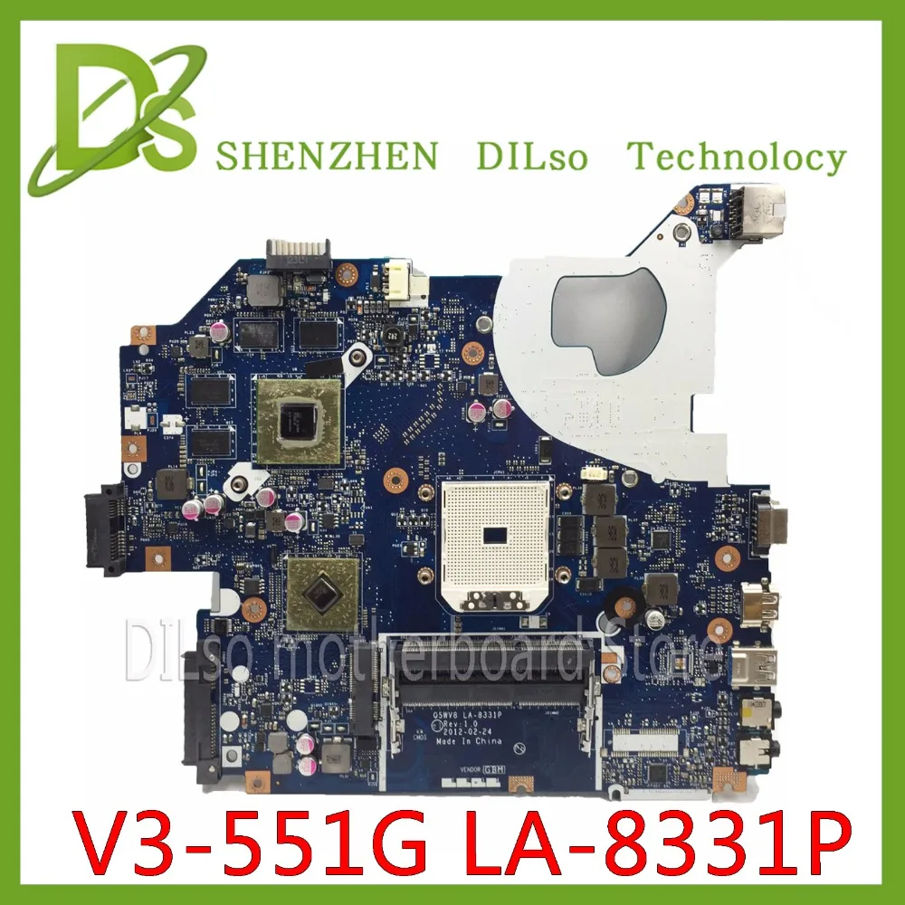 KEFU NBC1811001 Q5WV8 LA 8331P материнская плата для acer aspire V3 551G 551 ноутбука DDR3 Radeon HD 7670M