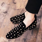 Квавар мужская повседневная обувь; Модная обувь без шнуровки в деловом стиле банкетные туфли-оксфорды пикантные Плоские Заклепки, большие размеры к деловому костюму свадебные обувь Zapatilla Hombre