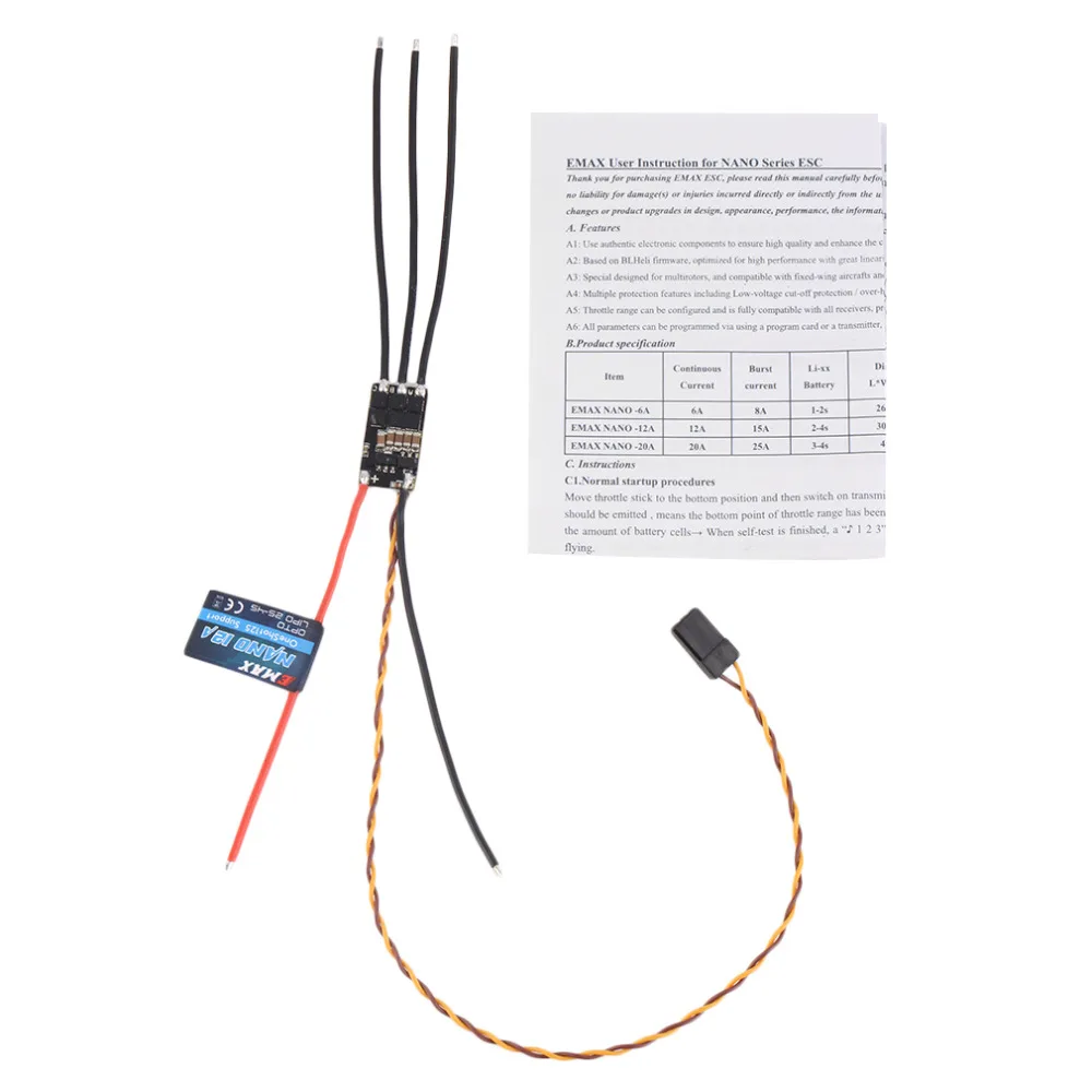 4 шт. Mini EMAX Nano серии 12A ESC OneShot125 для квадрокоптера QAV250 280 300 | Игрушки и хобби