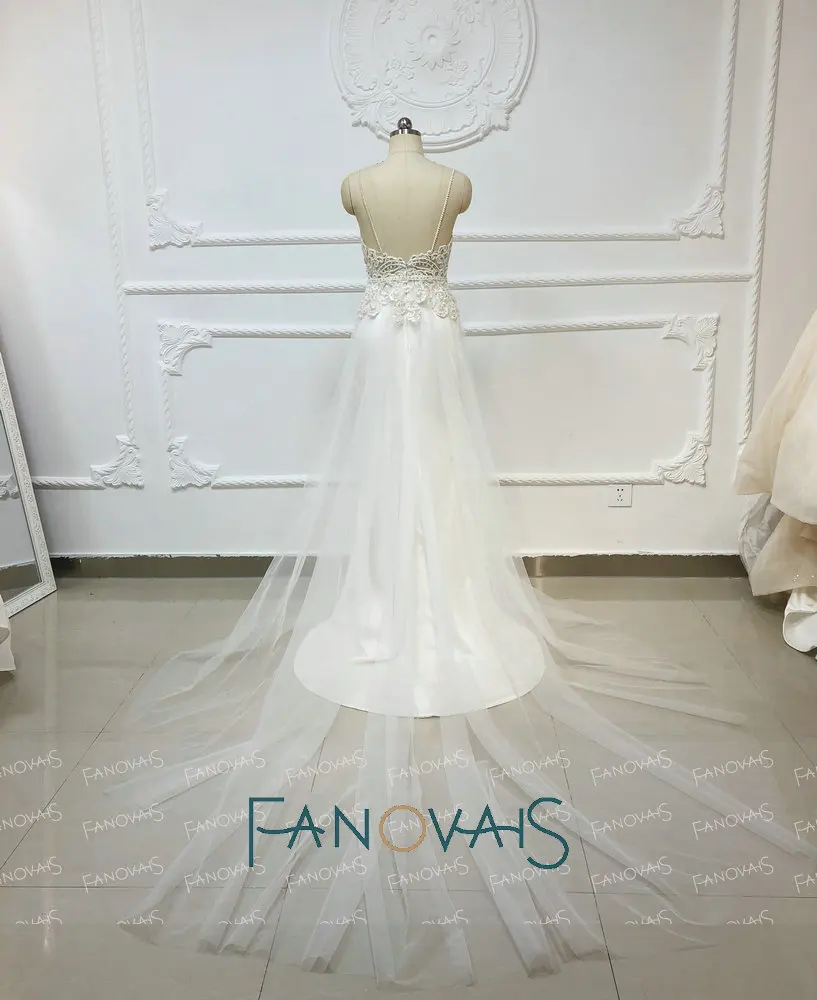 Bead Beach Boho Wedding Dresses Spaghetti Straps Tulle Train Gowns Sheath Lace Bridal Gown Vestido De Novia | Свадьбы и торжества