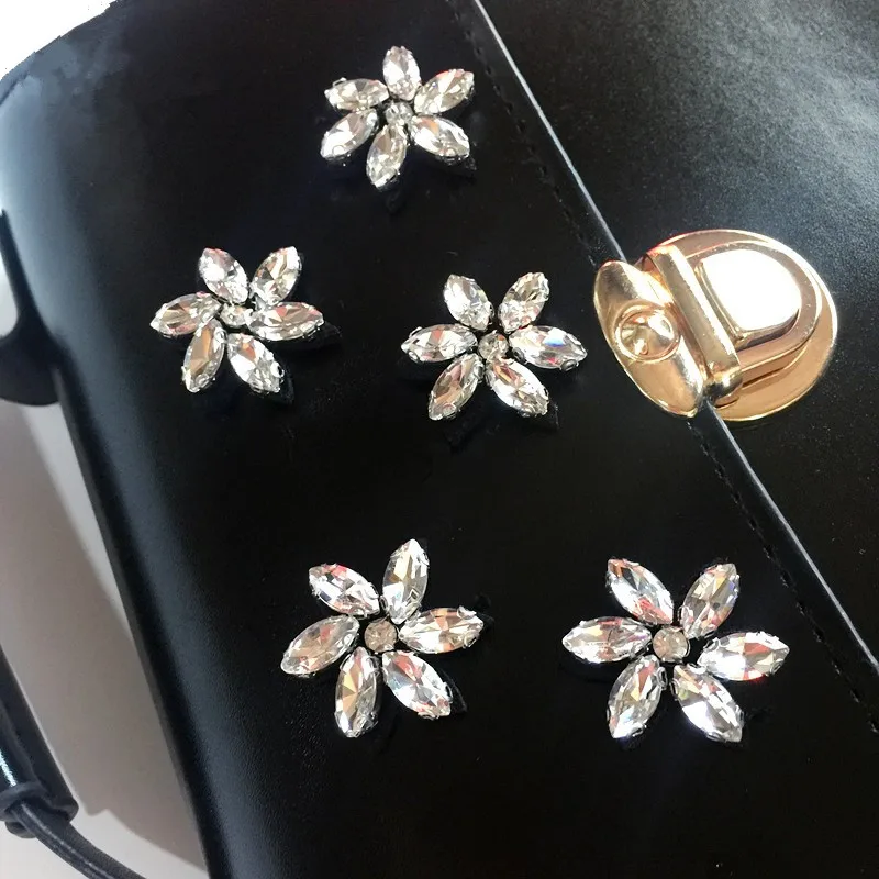 5PCS Rhinestone Small Flower Beaded Hand-stitched Glass Diamond Clothes Shoes and Socks Bag DIY Decorative Accessories | Дом и сад