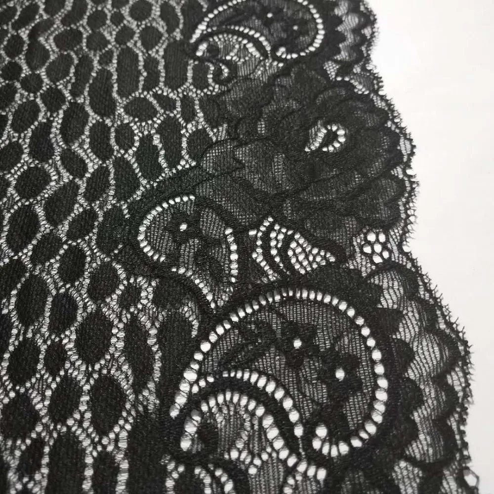 22 см черно-белая эластичная кружевная ткань французское ажурное нижнее белье DIY