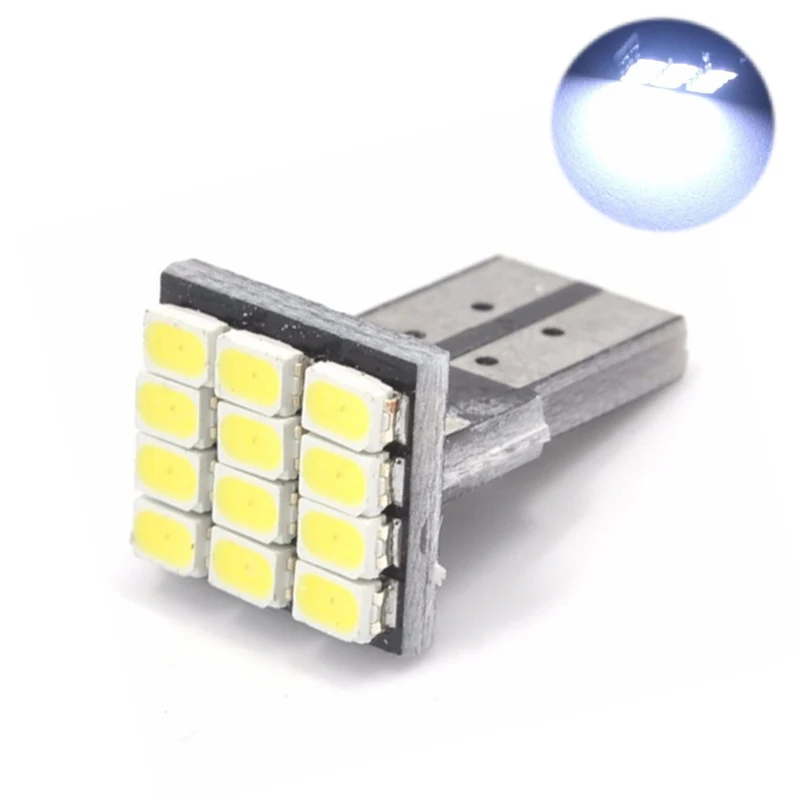 

100X Car Led T10 194 W5W 12 SMD 1206 LED Auto Door Light Reading Light Tail Bulb Clearance Lamp License Plate bulb White 12V