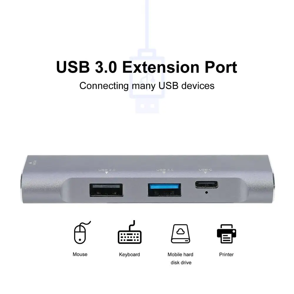 Док станция с USB C на HDMI адаптер 4k видеовыход для настольного пк Huawei Mate 20 p20 p30/pro тв