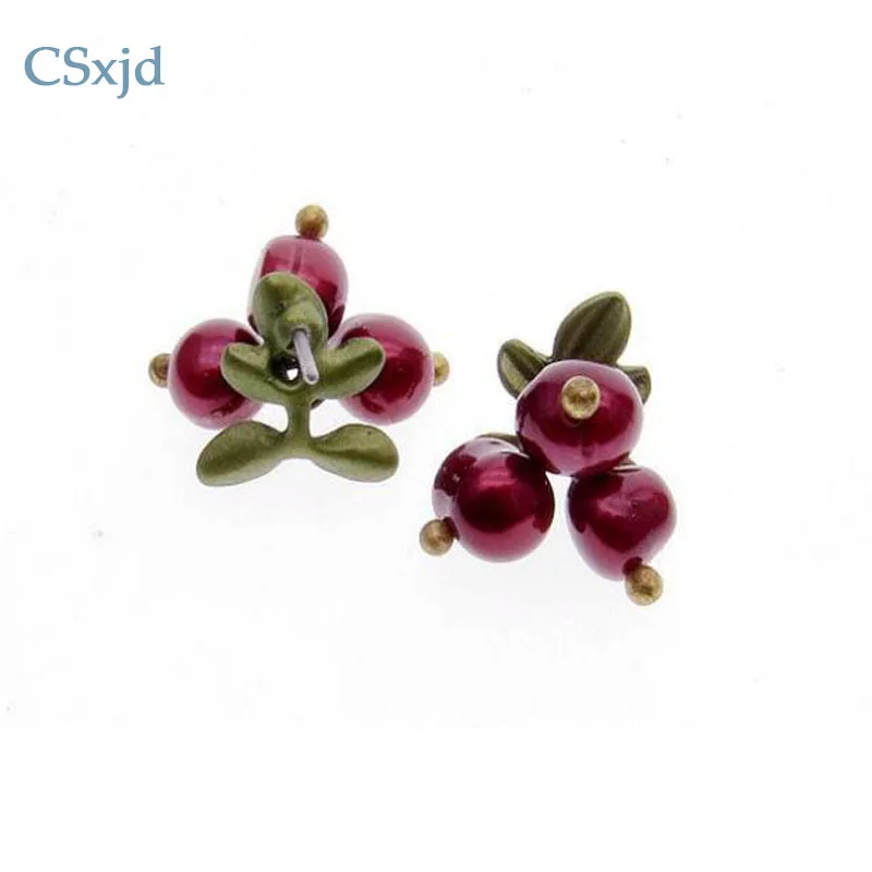 Винтажные зеленые серьги CSxjd в виде клюквы с рисунком выпечки женские ювелирные