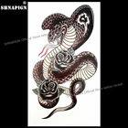 SHNAPIGN, черные, злые, Мамба, змея, Временные татуировки, боди-арт, флэш-наклейки для тату, 17*10 см, водонепроницаемые, поддельные, для автомобиля, Стайлинг, стикер на стену
